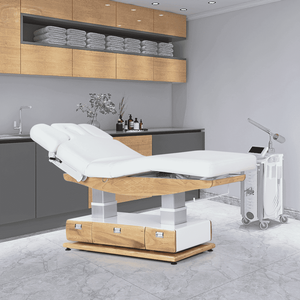 Weiße elektrische Massageliege, Behandlungsbett für medizinische Spa-Untersuchungen – Kangmei