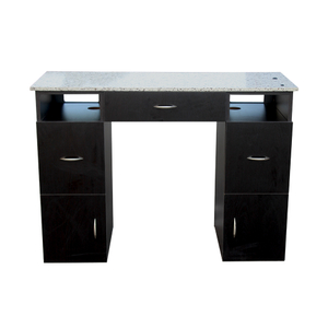 New Fancy Black Luxus Maniküre Station Schreibtisch Spa Beauty Nagelstudio Techniker Tisch mit Granitplatte