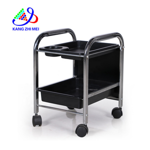 Hochwertiger Schönheits-Nagelstudio-Ausrüstungs-Möbel-Schwarz-Maniküre-Pediküre-Trolley-Wagen mit Rädern