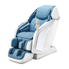 Luxuriöser 0-Gravity-Ganzkörpermassagesessel aus blauem Leder