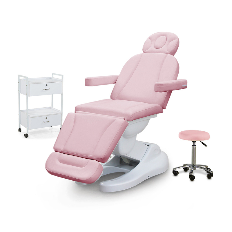 Rosafarbener Luxus-Massagetisch, Schönheitssalon, Gesichtsbett