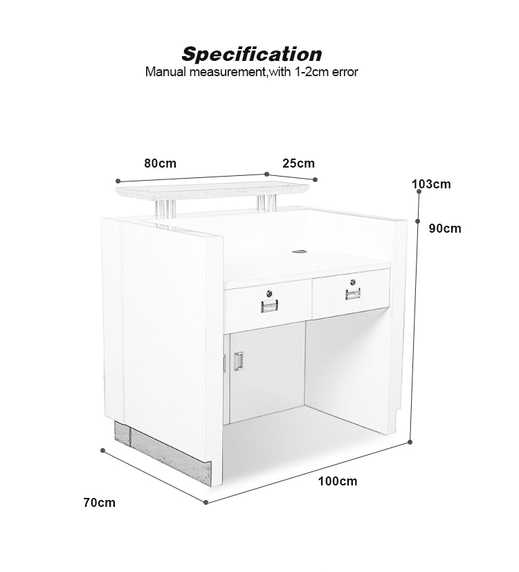Moderner kleiner weißer Holz-Schönheitssalon-Möbel-Rezeptions-Schreibtisch für den Verkauf