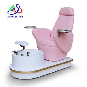 Kangmei Luxury Modern Cheap Beauty Nail Salon Furniture Reclining Swivel Pipeless Whirlpool Foot Spa Pink Massage Pedicure Chair
